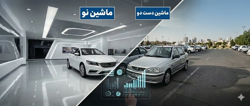 دو راهی بزرگ: ماشین صفر کیلومتر یا کارکرده؟ راهنمای جامع تصمیم‌گیری با اعداد و ارقام