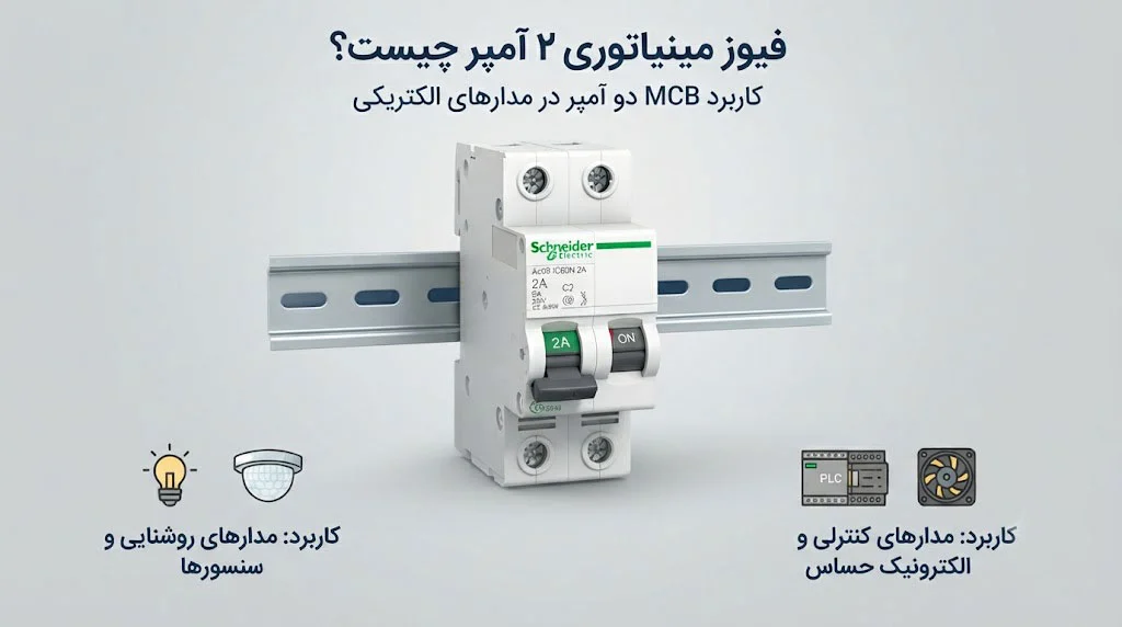 فیوز مینیاتوری ۲ آمپر چیست؟ کاربرد MCB دو آمپر در مدارهای الکتریکی